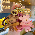 Fashion Cartoon Cute Bow Teddy Bear Doll Key Chains Kawaii Bear Car Keychain Bag Backpack Charms Decoration Pendant Gift