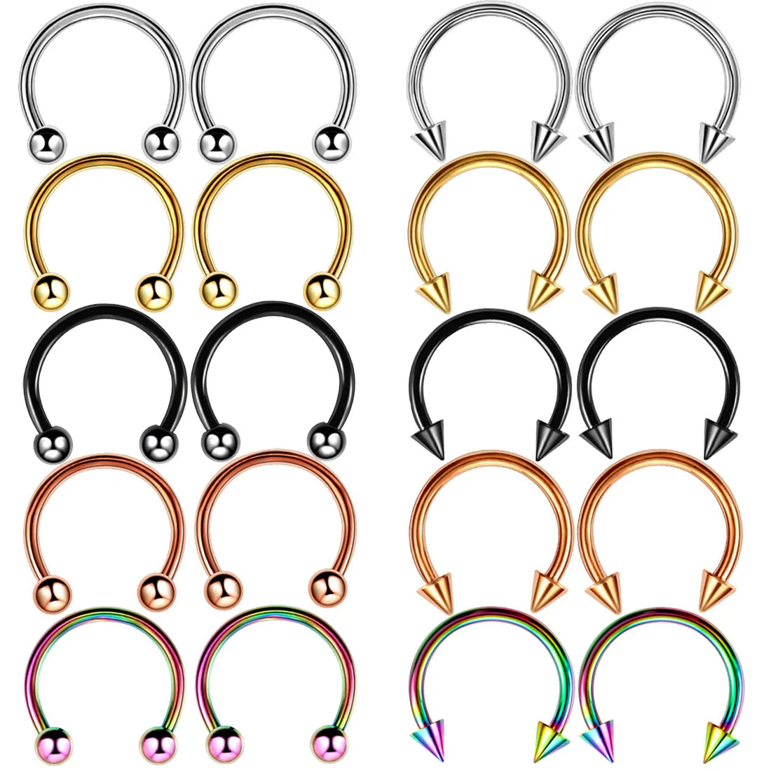 Popular Body Piercing Tattoo Jewelry Horseshoe Ring Earrings Stainless Steel C-ring Nose Ring for Women