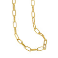 Wholesale 5.2mm Paper Clip Link Chain Necklace Minimalist 925 Sterling Silver with Chunky Gold Plating for Wedding or Gift