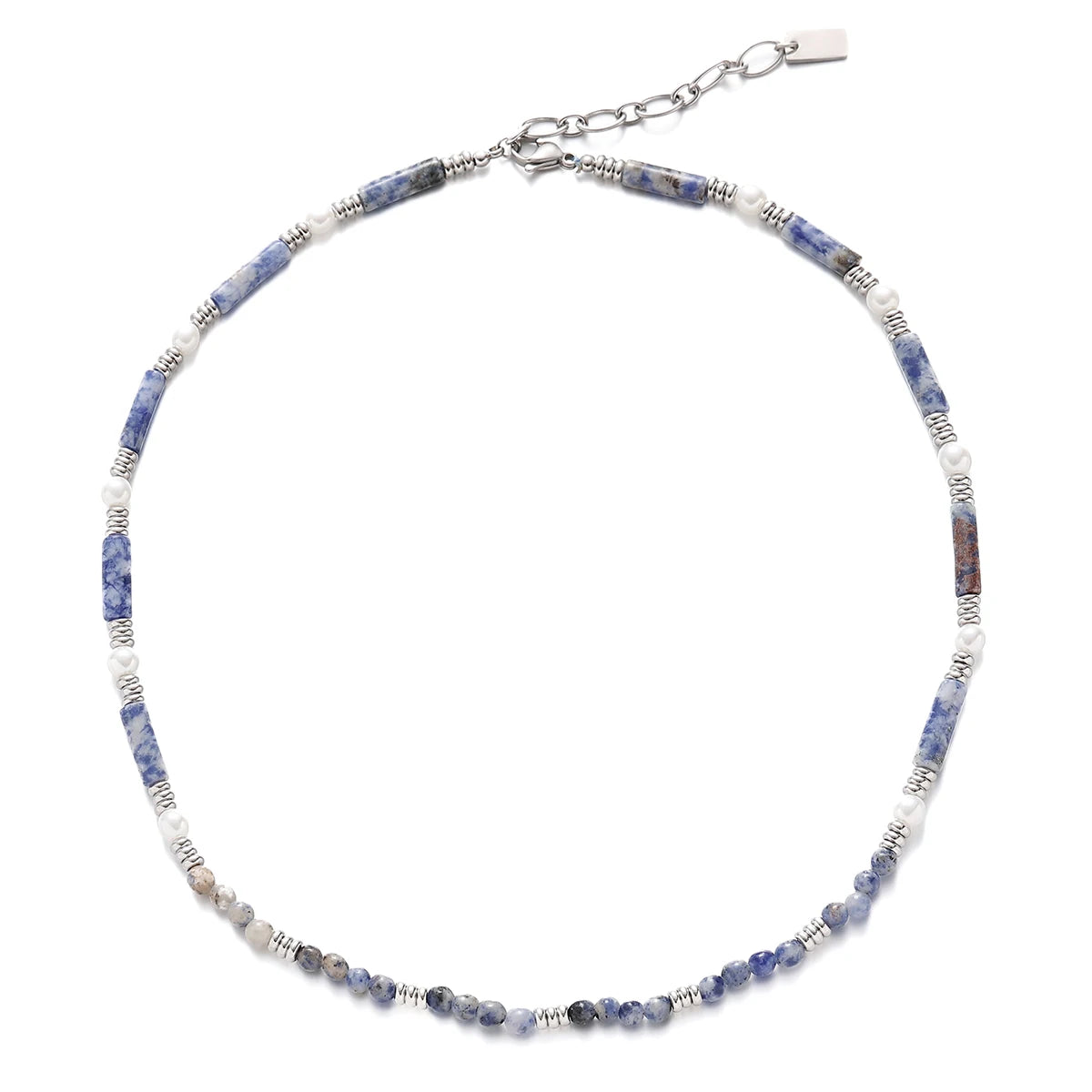 New Arrival INS Trendy Natural Stone Pearl Beaded Necklace Fashionable Stainless Steel Chains for Women for Party or Gift