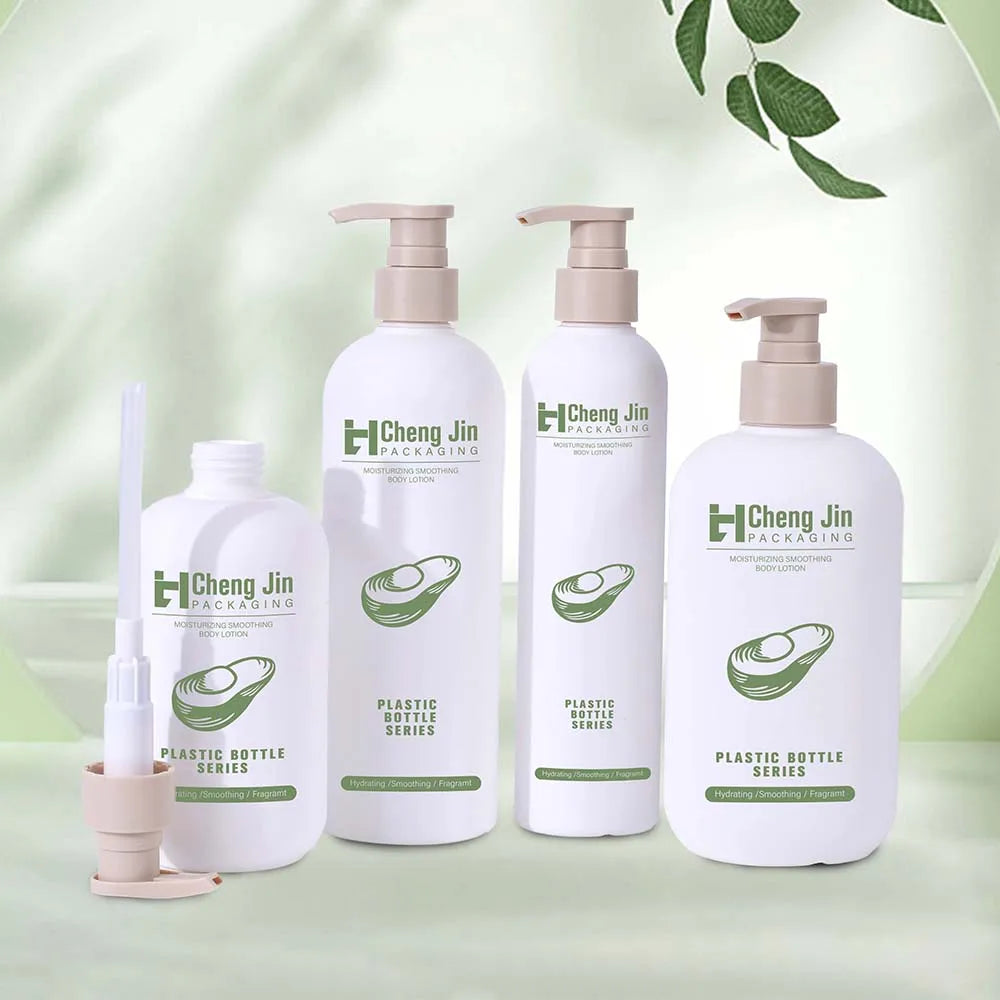 Eco-friendly Green White HDPE 200ml 300ml 400ml 500ml Soft Cosmetic Packaging Body Lotion Plastic Shampoo Bottle