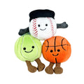 Fun Ball Plush Toys Pendant Basketball Tennis Baseball Keychain with Feet Doll Backpack Key Chain Stuffed Sport Souvenir Gift