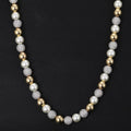 Luxury Jewelry Imitation Pearl Chain Hip Hop 18k Gold Plated Bead Bracelet Necklace Iced Out Diamond Jewelry Set
