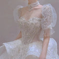 AL1328 Princess Wedding Dress 2025 New Bride Big Train Super Heavy Industry Dress Senior Texture Luxury Lace Wedding Dress