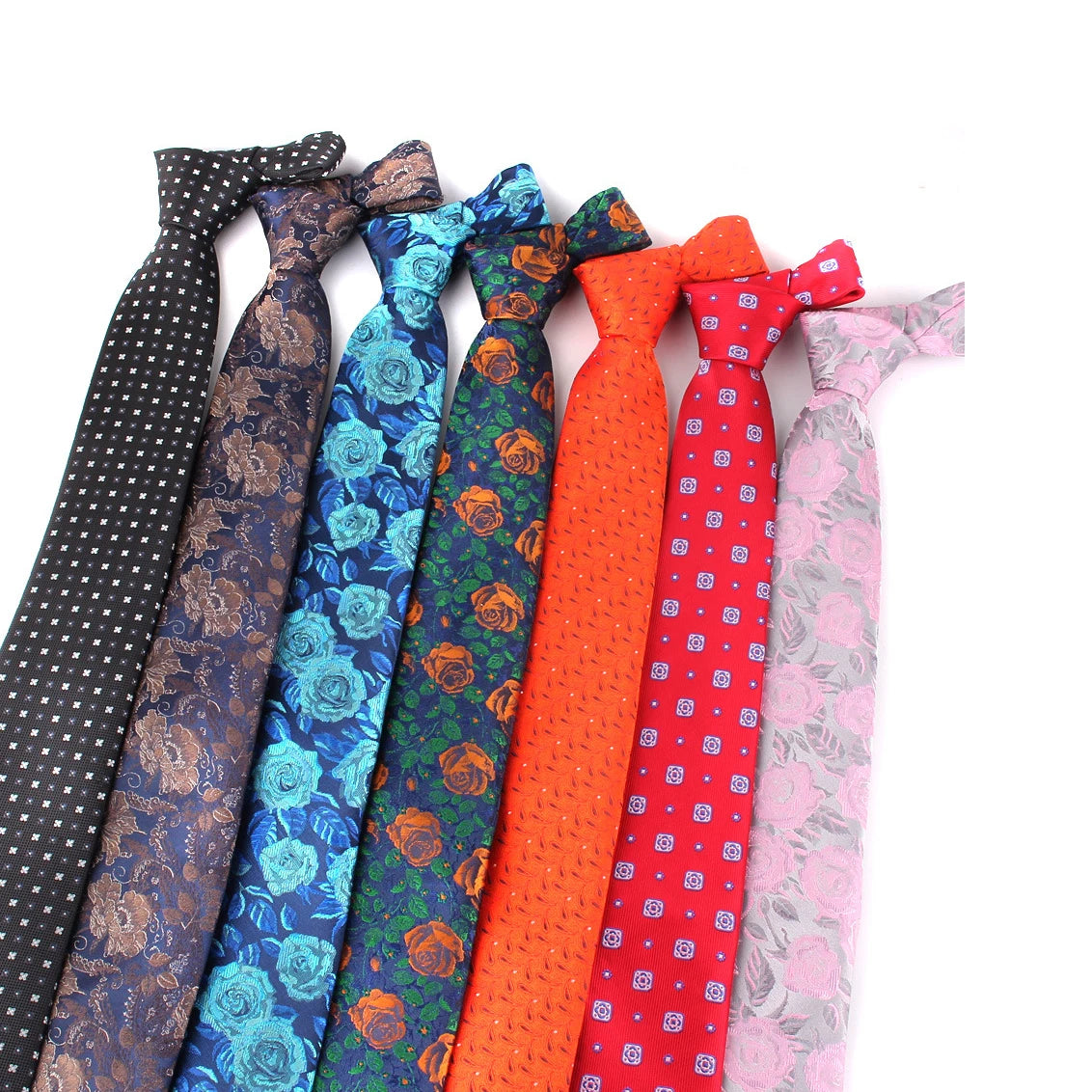 Blue Floral Microbier Neckties Ties for Men Silk Ties 8cm Business Paisley Neck Ties for Men Silk