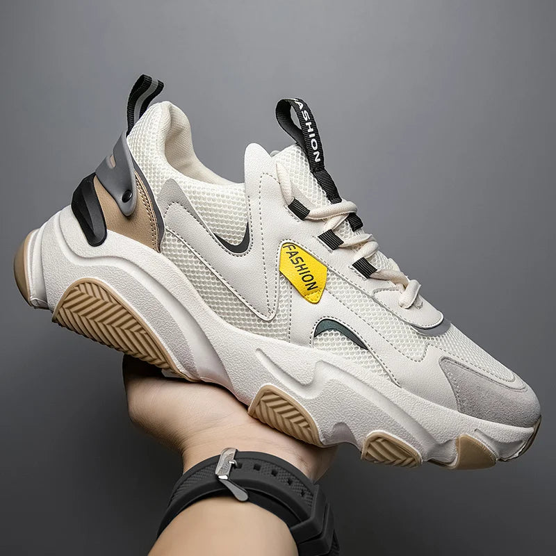 New Mesh Men Sneakers Casual Shoes Lace-up Lightweight Comfortable Breathable Zapatillas Hombre Outdoor Dad  Shoes for Men