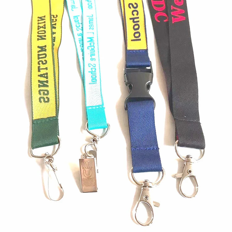 Custom Personalized Durable Embroidered Breakaway Woven Fabric Lanyard with Id Card Badge Holder for Exhibition Event