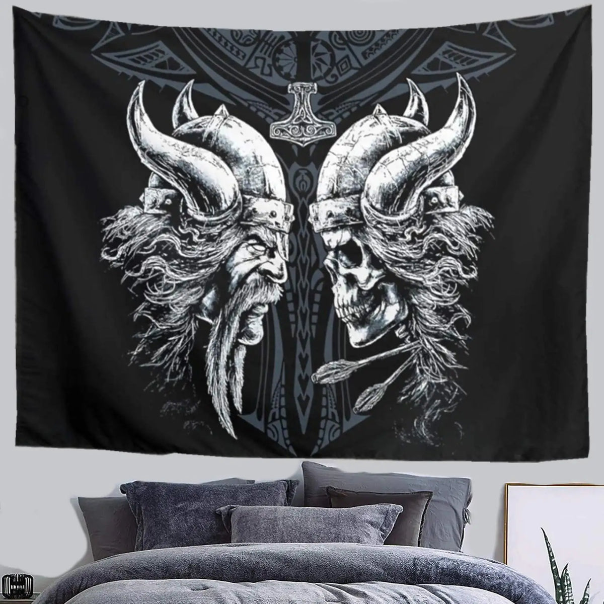 Viking Retro Mysterious Raven Tapestry Wall Hanging Boho Hippie Tarot Witchcraft Living Room Bedroom Home Decor MegaBDM