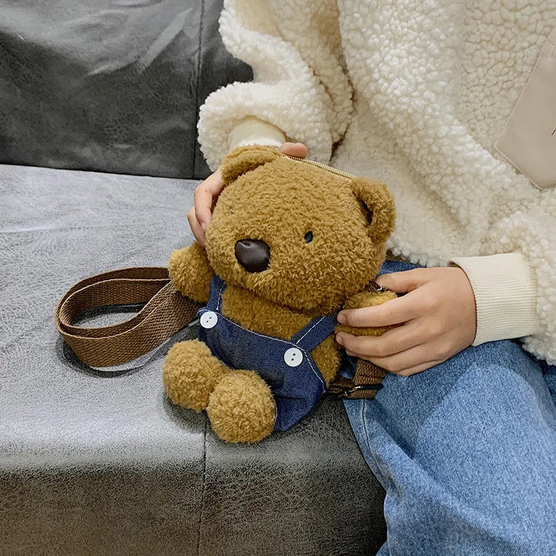 New Cartoon Cute Bear Doll Shoulder Messenger Purse 2022 Crossbody New Toy Bags for Women Girls