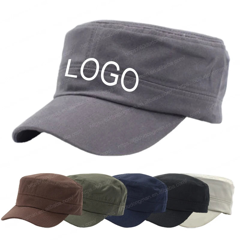 Custom Logo Unisex Vintage Cotton Curved Short Brim Trucker Hats Blank Wholesale Soft Flat Top Baseball Caps
