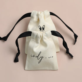 PUPPYSEW Custom Cotton Drawstring Pouch Bag Canvas Jewelry Drawstring Pouch Bag Gift Packaging Bag With Logo