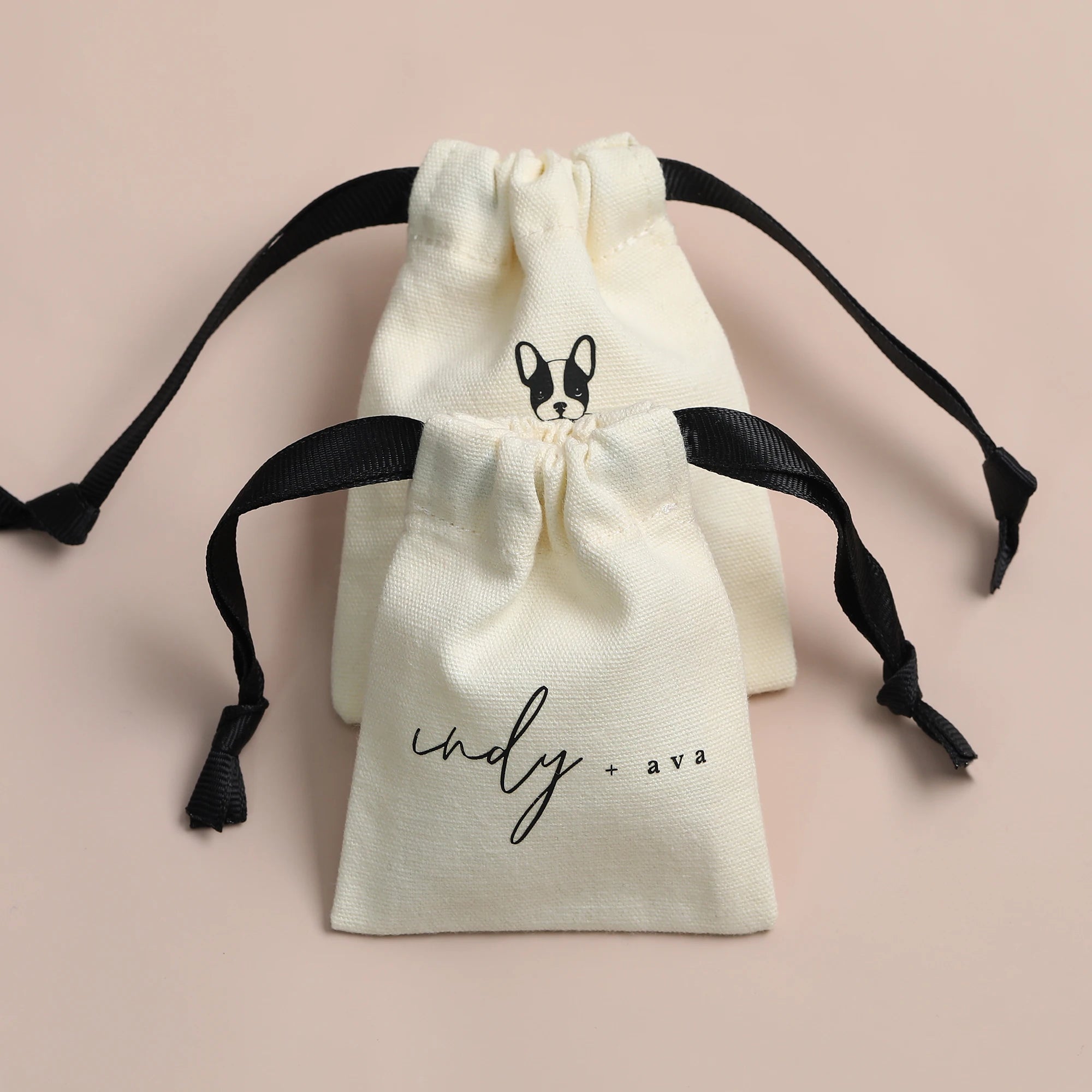 PUPPYSEW Custom Cotton Drawstring Pouch Bag Canvas Jewelry Drawstring Pouch Bag Gift Packaging Bag With Logo