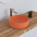 Ceramic Matte Orange Bathroom Sink Color Basin Top Mount Porcelain Ceramic Vessel Vanity Sink for sale