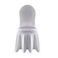 White Wedding Spandex Chair Cover Banquet Chair Cover with Skirt