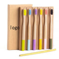 Customized Natural Bamboo Toothbrush Degradable Environmentally Friendly Toothbrush Adult Round Handle  Color Round Handle