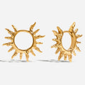 Fashion Style Stainless Steel Earring 18K PVD Gold Plated Sunflower Hoop Earrings Trendy Jewelry Hypoallergenic Earrings
