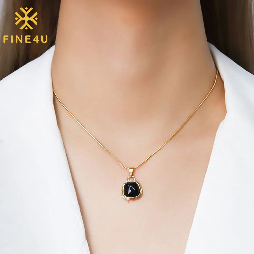 New Arrival Fashion Dainty Jewelry Women 2024 Stainless Steel White Black Pearl Pendant Necklace