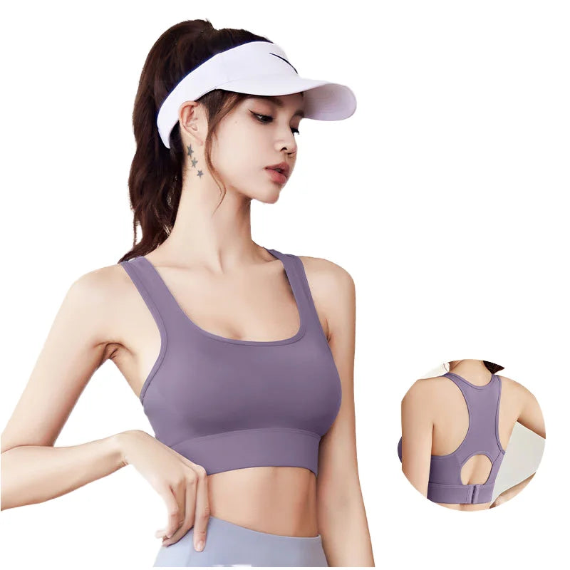 Women's High Support Yoga Sports Bra Tank Active Wear Reversible Print Breathable Lightweight Seamless Plus Size Four-Way