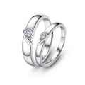 925 Silver Forever Love Heart Couple Matching Rings for Women and Men Engagement Wedding Adjustable Ring Jewelry Gift