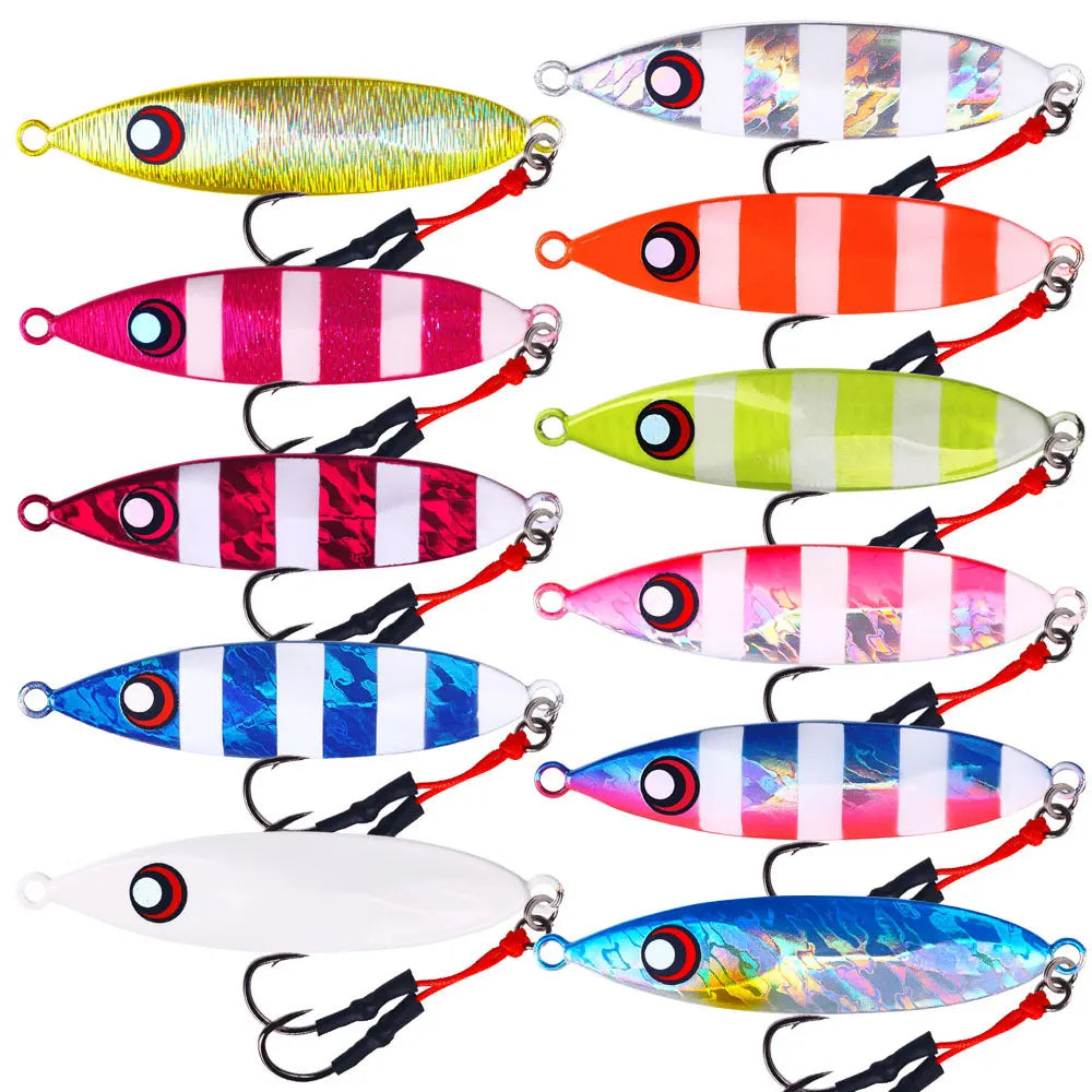 Glow 40 Grams Metal Jigs Pitch Jigging Lures Hard Bait Castiing Lures 100g 60g 200g Metal Jigs Saltwater Lure