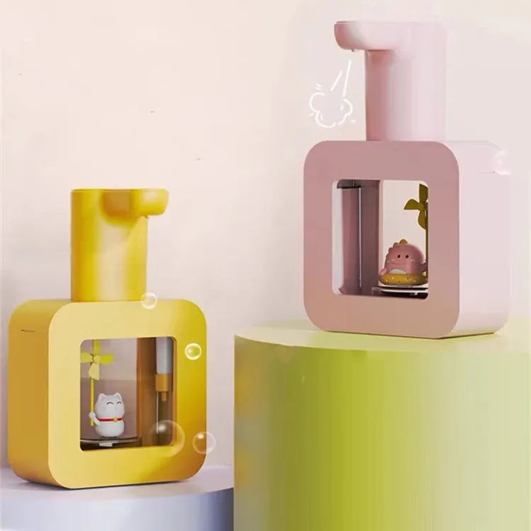 Popular Cartoon Automatic Soap Dispenser 400ml USB Rechargeable Hand Sanitizer Dispenser with Time Reminder for Kids