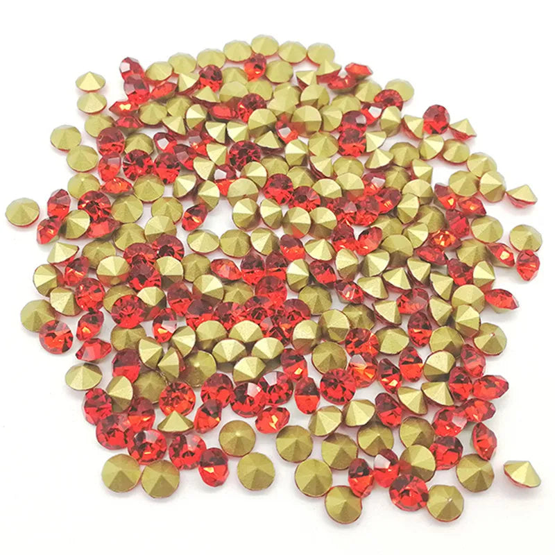 Wholesale Bulk Crystal Glass Bags with Point Back Rhinestones Light Siam Non-Hot Fix Stone for Shoes Nails Other Decorative Uses