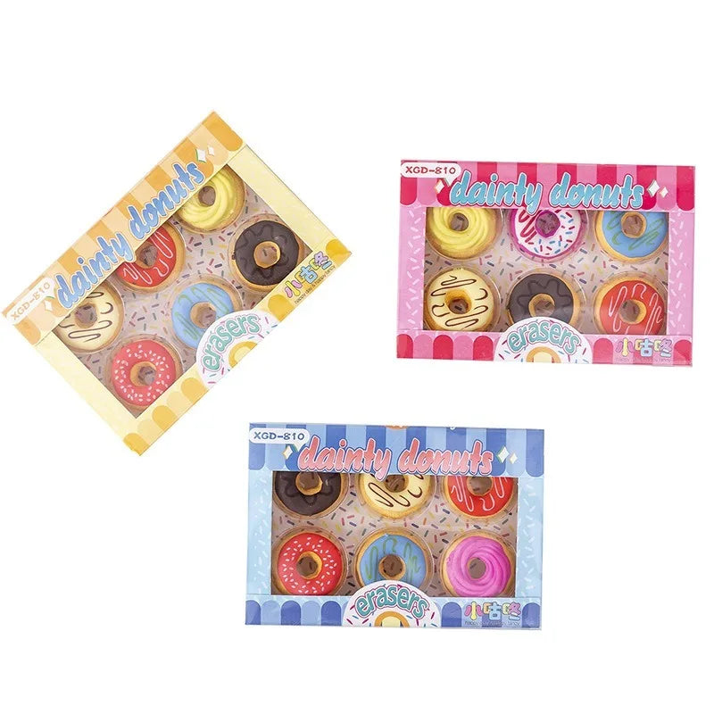 Candy Color Donut Eraser Set Student Rubber Stationery and Learning Supplies Wholesale Cute Erasers Stationary