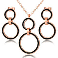Hot Selling Stainless Steel Crystal Hoop Earring Necklace & Earring Jewelry Set