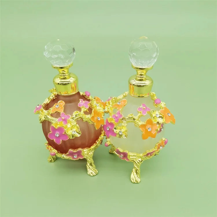 Stock 25ml Red Frost Perfume Glass Bottle Arabic Golden Perfume Essential Oil Attar Crystal Bottle Arabic  Perfume Glass Bottle