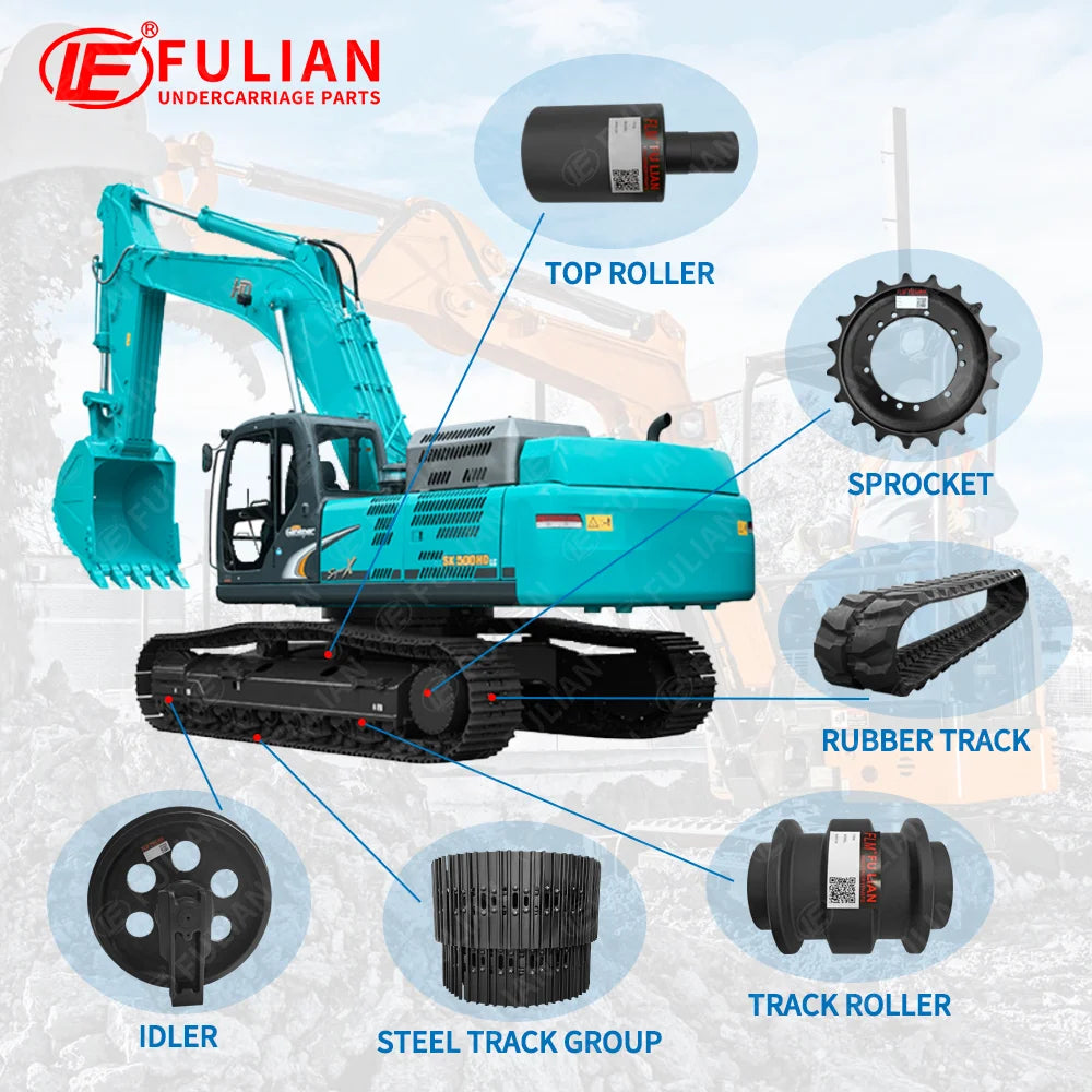 Bulldozer Undercarriage Spare Parts 400 SK200 EX 70 U10-3 60 EX60 Track Bottom Roller for Excavator Parts