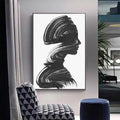 China Manufacturer Modern Nordic Abstract Black and White Beauty Creative Personality Wall Art Portrait Painting