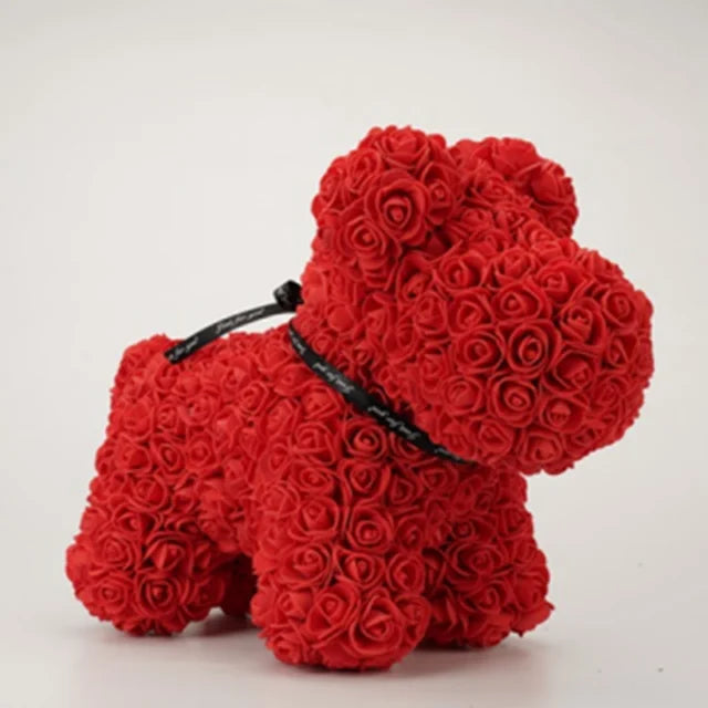 MG026 Red Teddy Bear Rose Flower Christmas Birthday Gift Diy 40cm Preserved Flowers Teddy Bear Rose