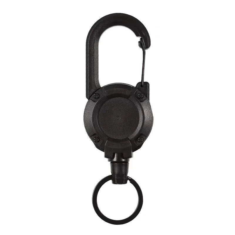 Antitheft Outdoor Climbing Keychain Retractable Reel Clip with Multitool Carebiner Badge ID Keyring Card Holder