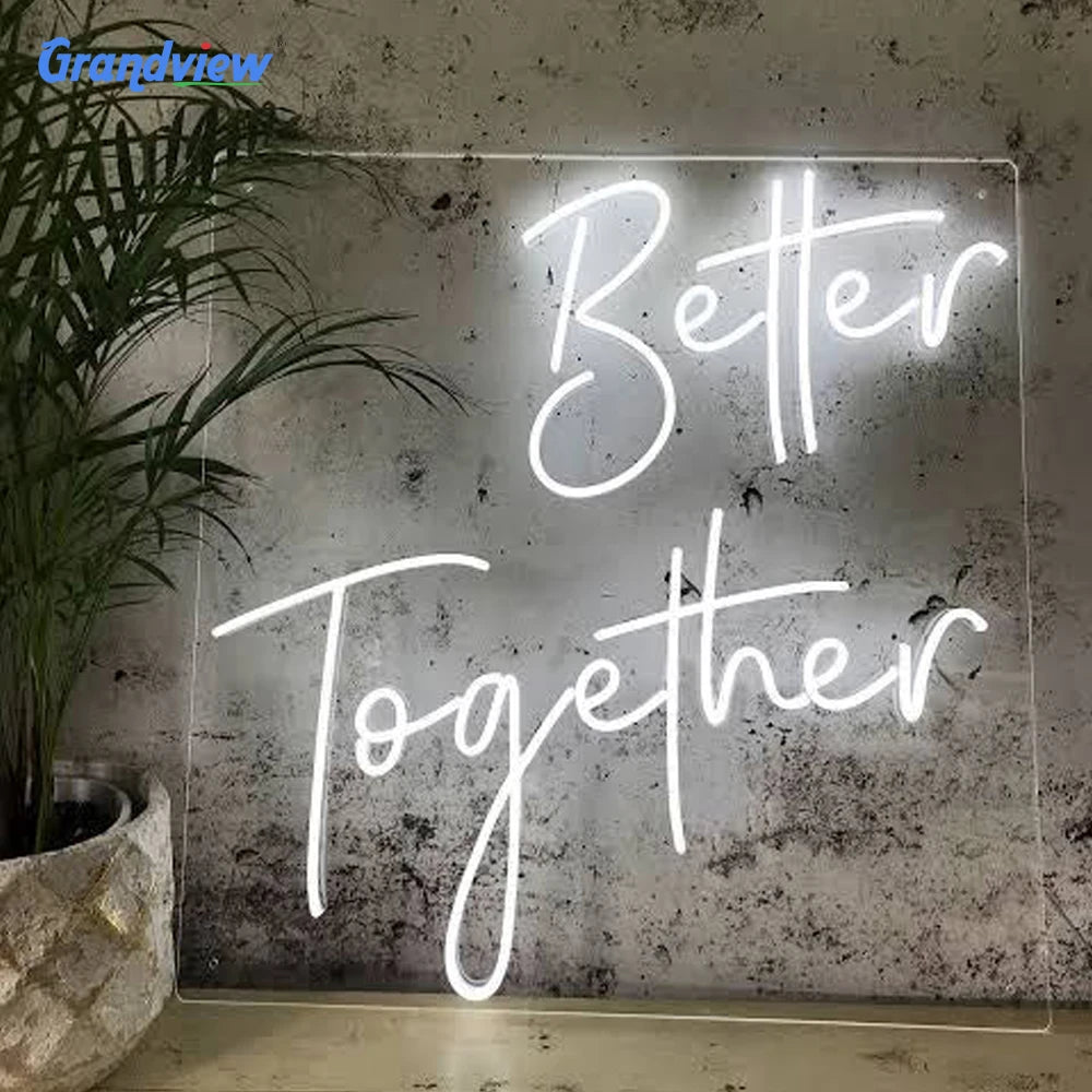 Flexible Acrylic LED Neon Light Sign for Mr and Mrs Marry Me Wedding Decorations Indoor Use
