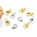 Stainless Steel Heart Buckle Necklace PVD Plated Gold Clasp Heart-shaped Clasps Connector for Jewelry