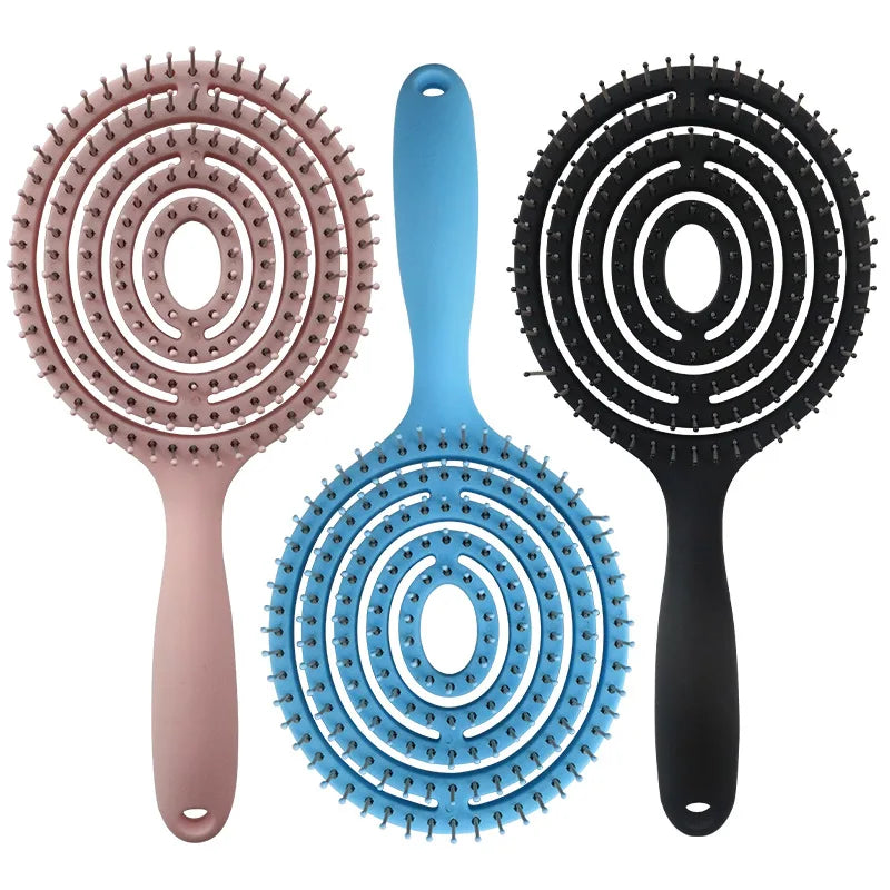 Popular Classic Multifunctional Smooth Hair Brush Styling Round Hollow Comb for Women