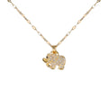 Elegant 18K Gold Plated Rose Gold Stainless Steel Elephant Pendant Necklace Classic Fashion Jewelry for Girls Zircon Engagement