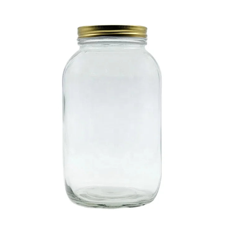 Ready to Ship 128 oz 1 Gallon Glass Mason Wide Mouth Food Canning Storage Jar with Plastic Lid for Pickled Cherry