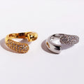 Fashion Joker Brass 18K Gold Plated Real Gold Wide Opening Inlaid Zircon Dome Trendy Rings Women Jewelry Factory Wholesale
