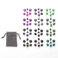 Multi Colors Acrylic Mini 7 Die Polyhedral RPG DND Dice Set With Velvet Bag