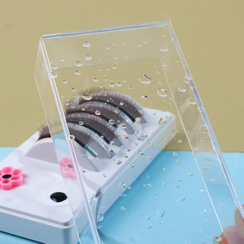Dustproof Acrylic Lash Tile Organiser With Case Eyelash Extension Glue Pallet Board Tool Model for Storage and Organisation