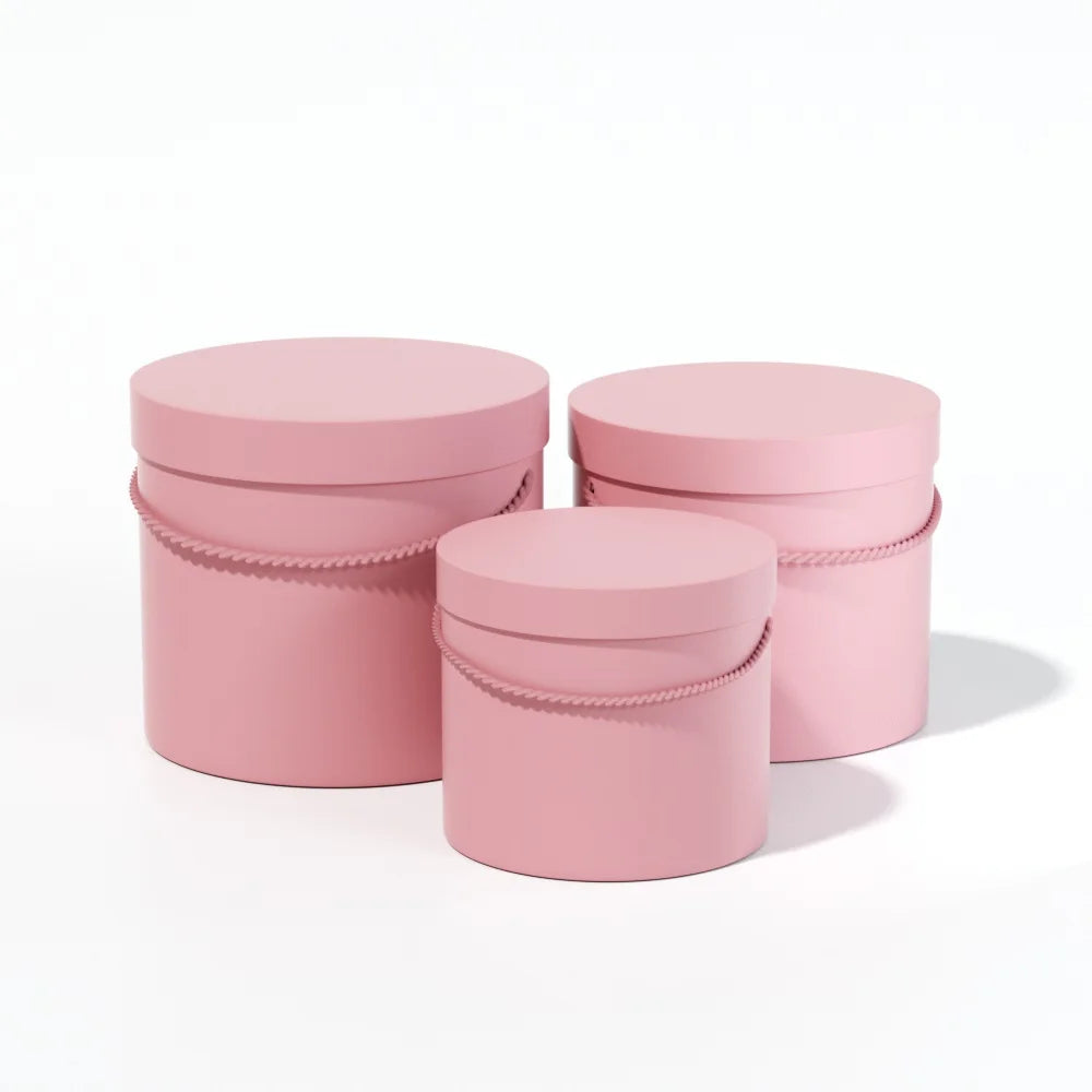 Customized Pink Color Large Size Cylinder Gift Paper Tube Biodegradable Matt Lamination Gift Packaging Tube With Rope Handle