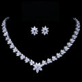 SLBRIDAL Luxury Sparkling Prong Setting Bridal Cubic Zircon Necklace Earring Set Wedding CZ Jewelry set Women Party Jewelry