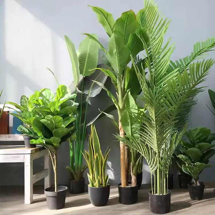 Tall Potted Home Decor China Customized Artifical Plant Green Color Plastic Leaves Artificial Plants Trees