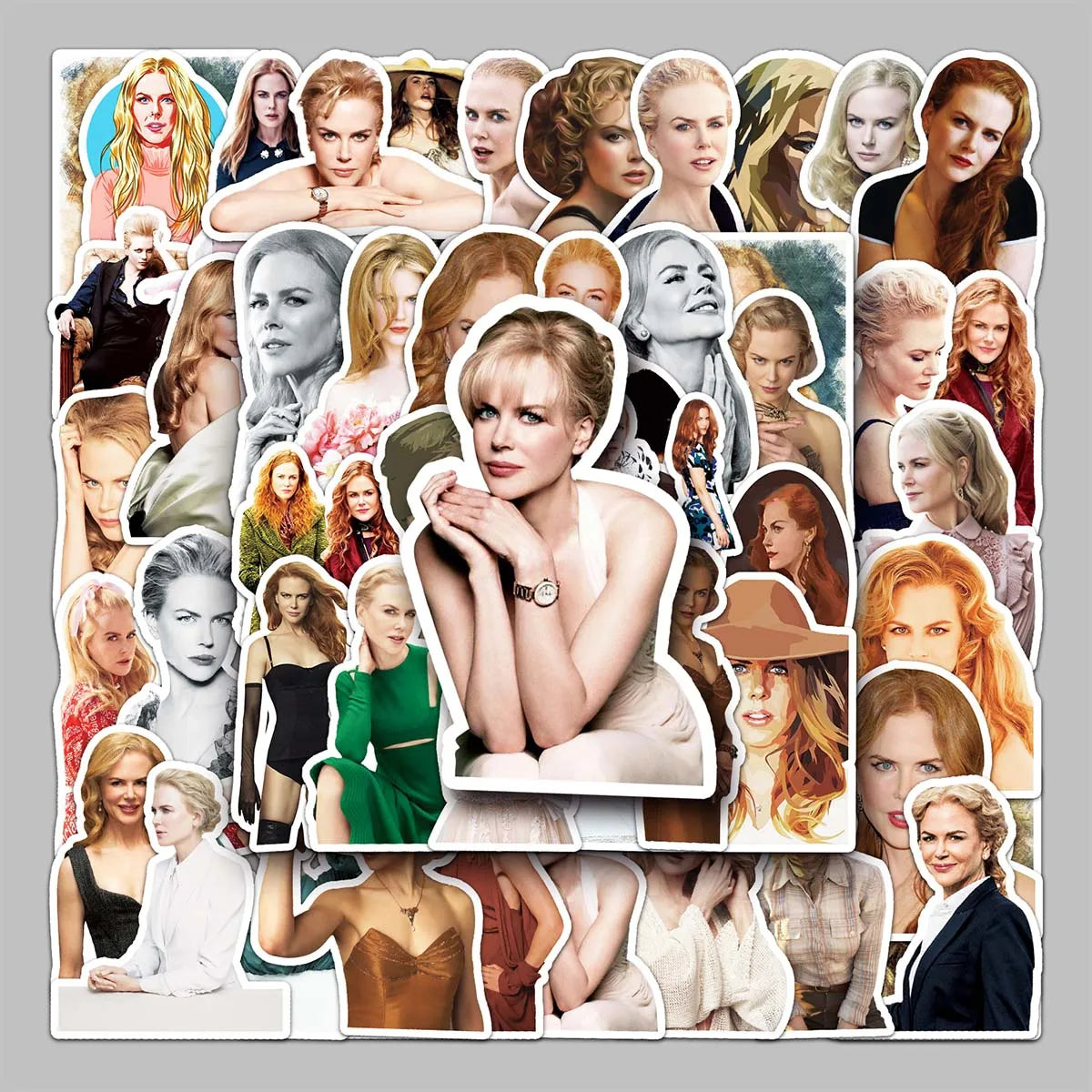 50PCS High-quality Star Peripheral Painted Graffiti Creative DIY Nicole Mary Kidman Sticker Refrigerator Desktop Headset Sticker