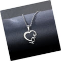 DaiHe Stainless Steel Heart Pendant Peach Heart Chain Necklace Gift for Woman