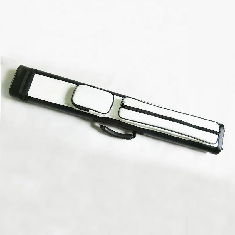 Popular Sell 2B4S White&black Leather 1/2 Billiard Pool Cue Carrying Case Bag