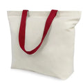 Personalized Reusable Eco-friendly Cotton Shopping Tote Bags Zipper Closure Shoulder Handles Promotional Blank Canvas Bags