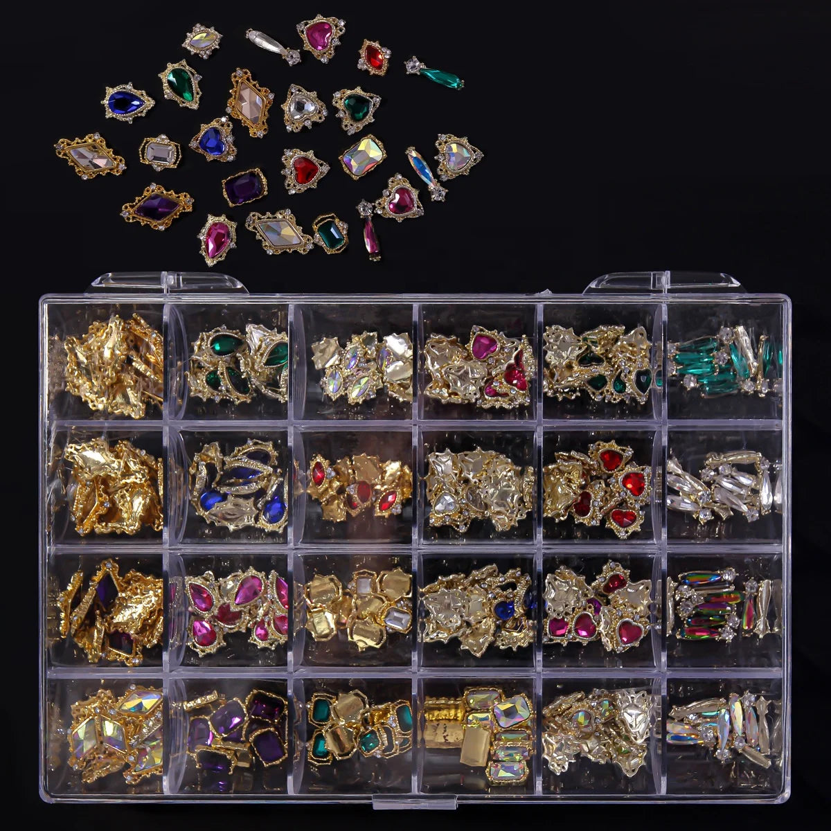 3D Luxury Famous Brand Designer Nail Charms Kawaii Metal Rhinestone Nail Charms Zircon for Nail Art
