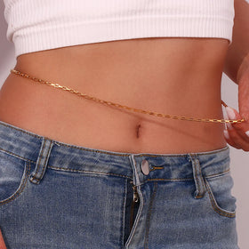 Non Tarnish Sexy Belly Chain Waterproof Body Chain Stainless Steel 18k Gold Plated Waist Chain For Women